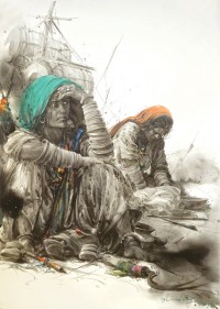 Ali Abbas, 19 x 27 inch, Watercolor on Paper, Figurative Painting-AC-AAB-311